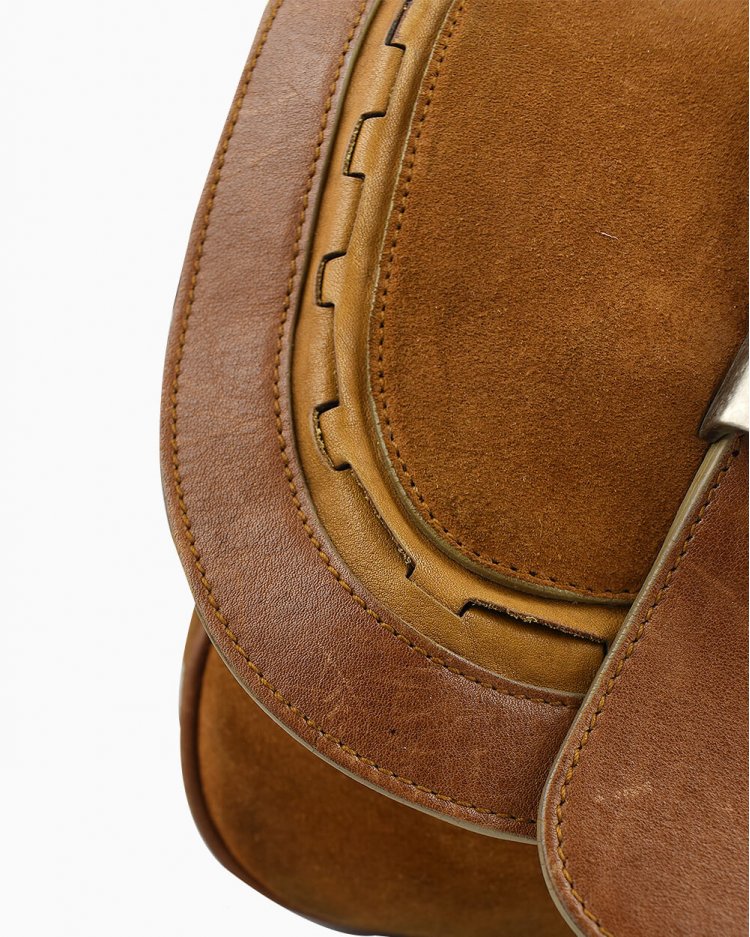 Bolsa Dior Original Gaucho Saddle Suede Marrom Feminino